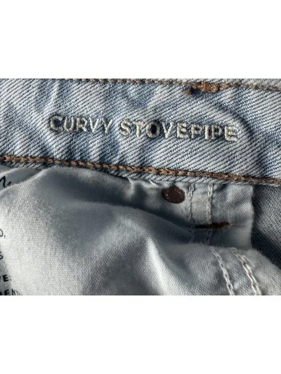 American Eagle Curvy Stovepipe Jeans Women’s Sz 16 (33W)  Light Wash NWT - Picture 6 of 16